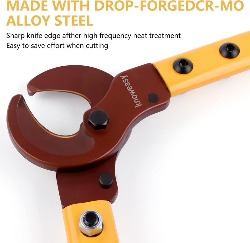 knoweasy Store Cable Cutter, LK-250 Wire Rope Cutter and Heavy Duty Wire Cutter with Long Labor Saving Arms for Copper Aluminum Wire up to 250mm² - Image 5